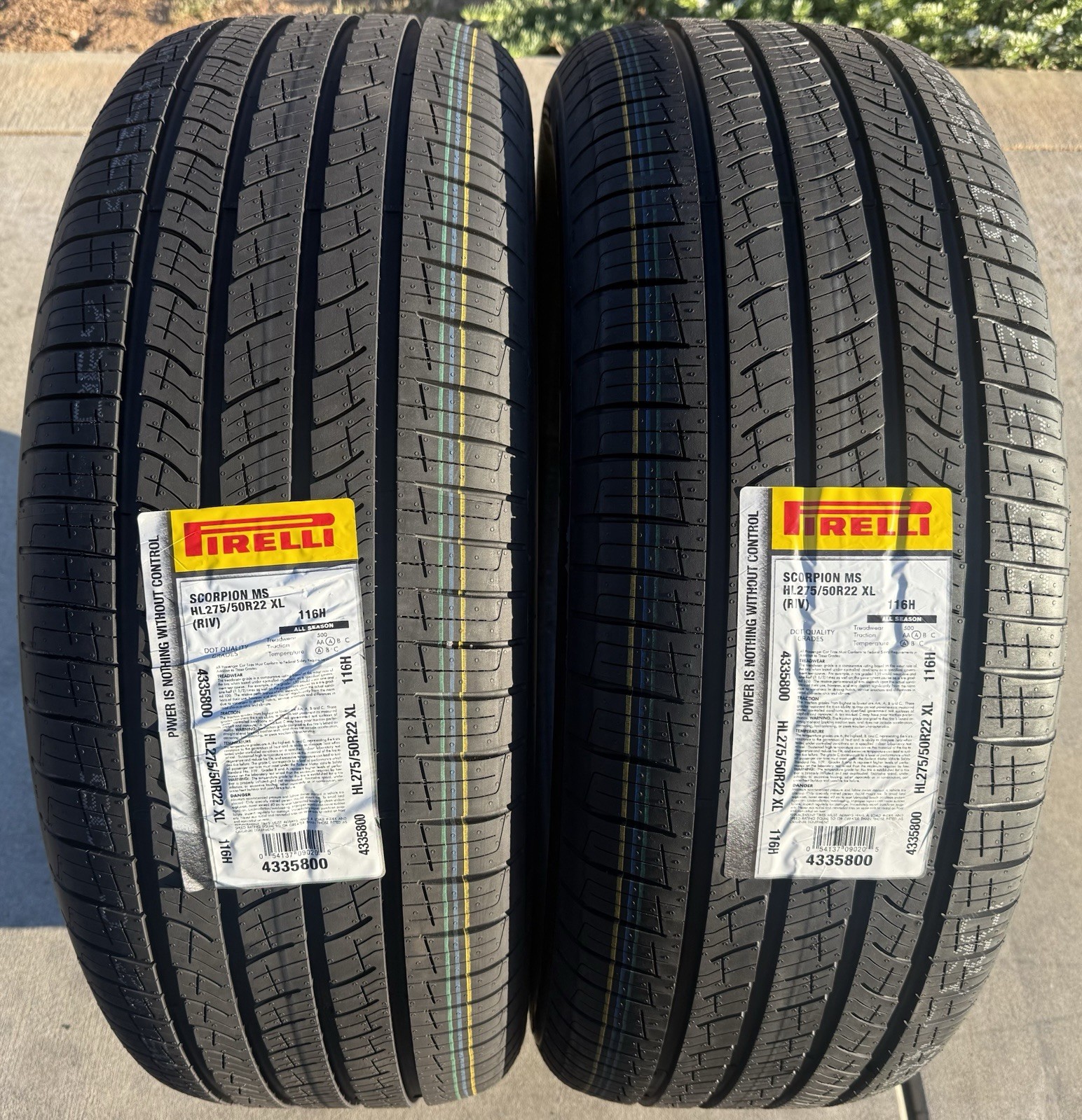 TWO BRAND NEW HL275/50R22 116H Pirelli Scorpion MS ELECT RIV Rivian R1S / R1T