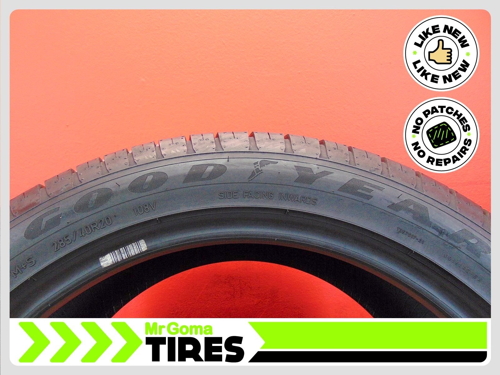 2 GOODYEAR EAGLE SPORT A/S MOE RFT XL 285/40R20 USED TIRES 7.3/32 TREAD 2854020