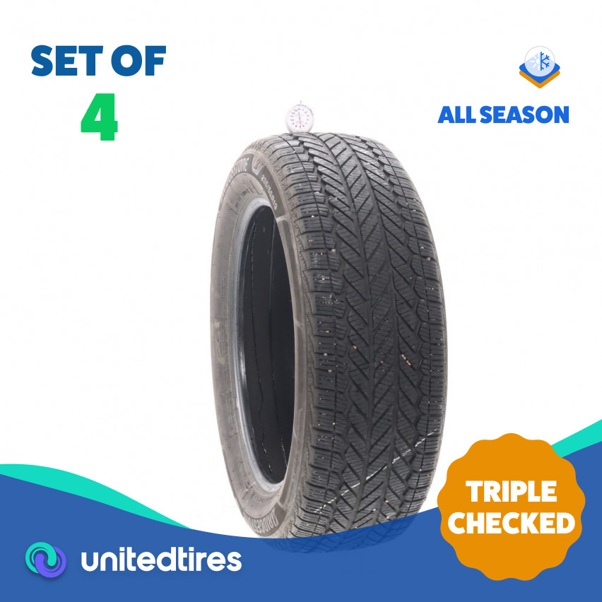 Set of (4) Used 235/55R19 Bridgestone WeatherPeak 101H – 6.5-7/32