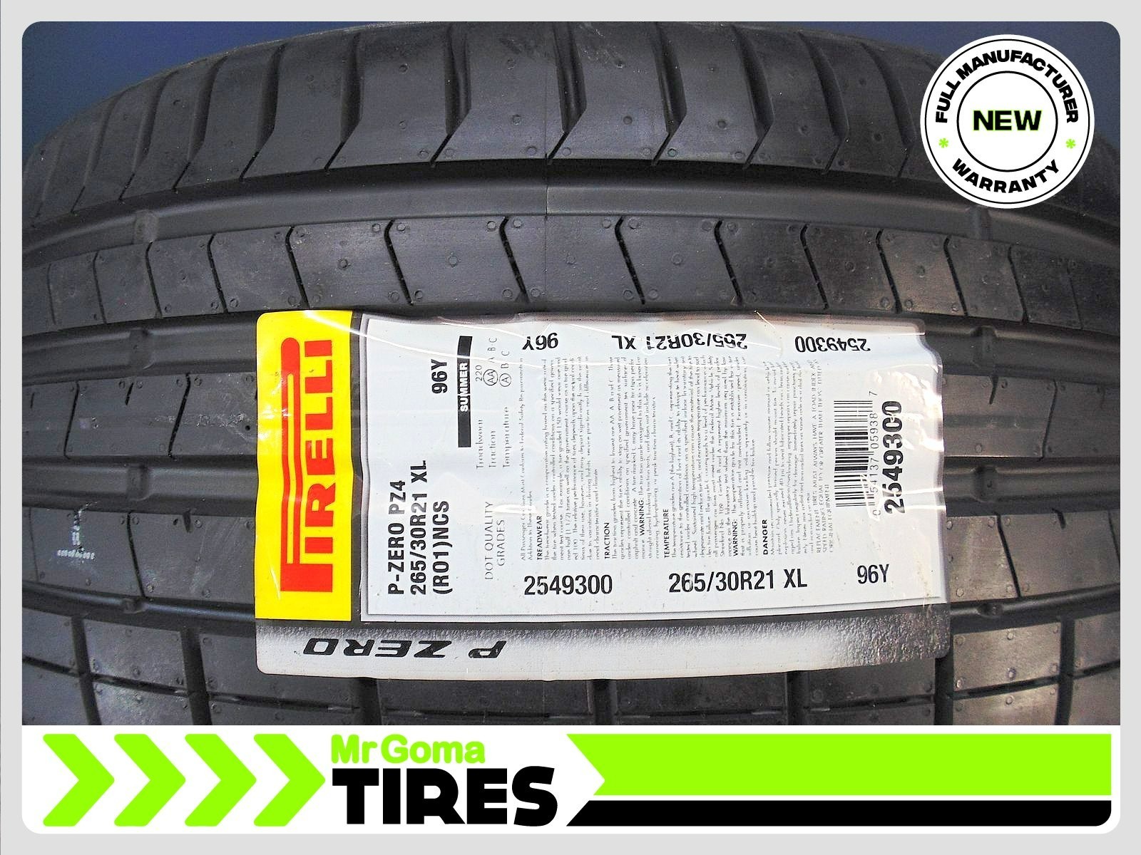 1 BRAND NEW PIRELLI P ZERO TM PZ4 R01 PNCS XL 265/30R21 TIRE 96Y 2653021