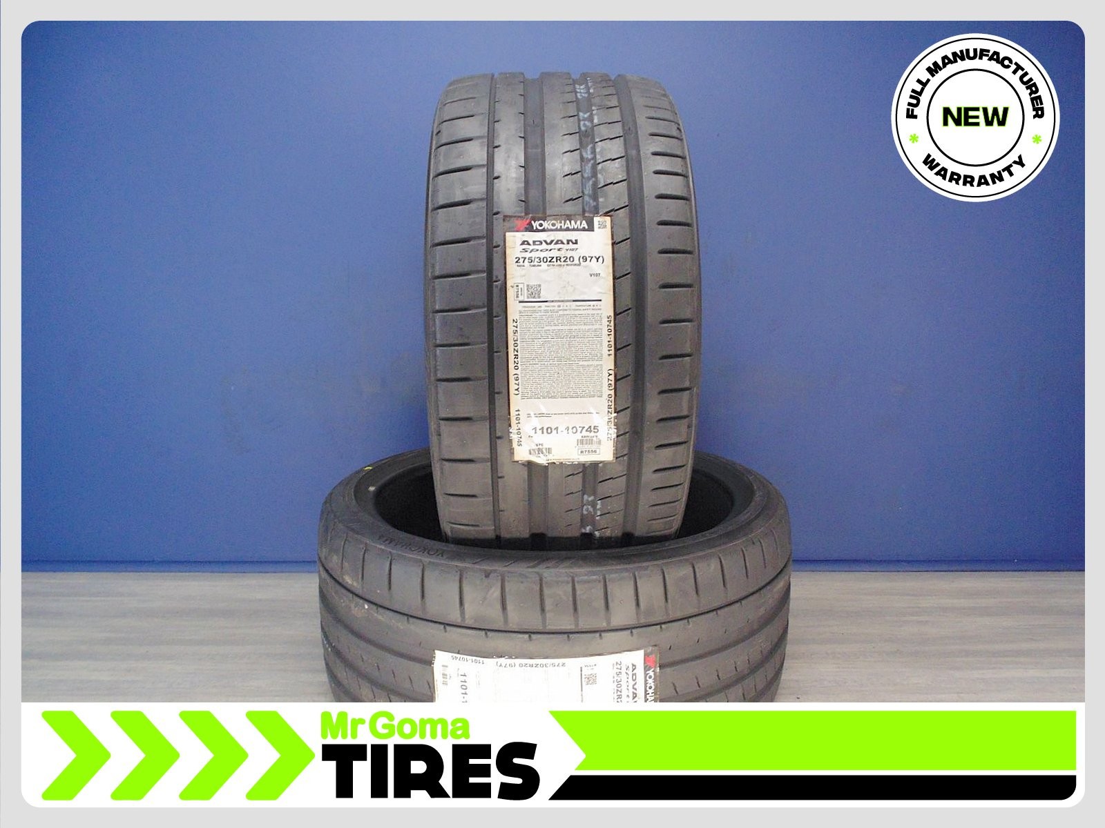SET OF 2 BRAND NEW 275/30ZR20 YOKOHAMA ADVAN SPORT V107 XL TIRES 97Y 2753020