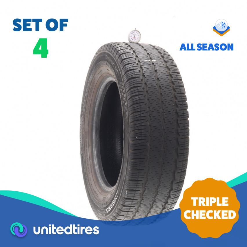 Set of (4) Used 235/65R16C Continental VanContact A/S 121/119R – 7-8.5/32