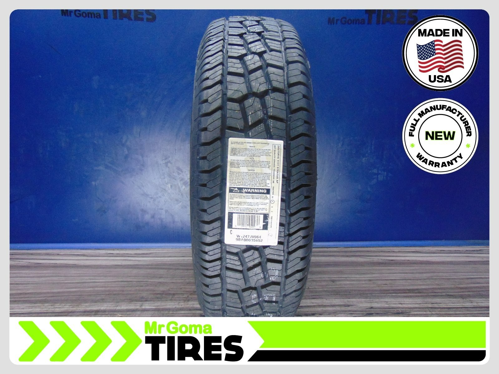 1 BRAND NEW 245/75R16 COOPER MASTERCRAFT STRATUS AP TIRE 2457516 MADE IN USA
