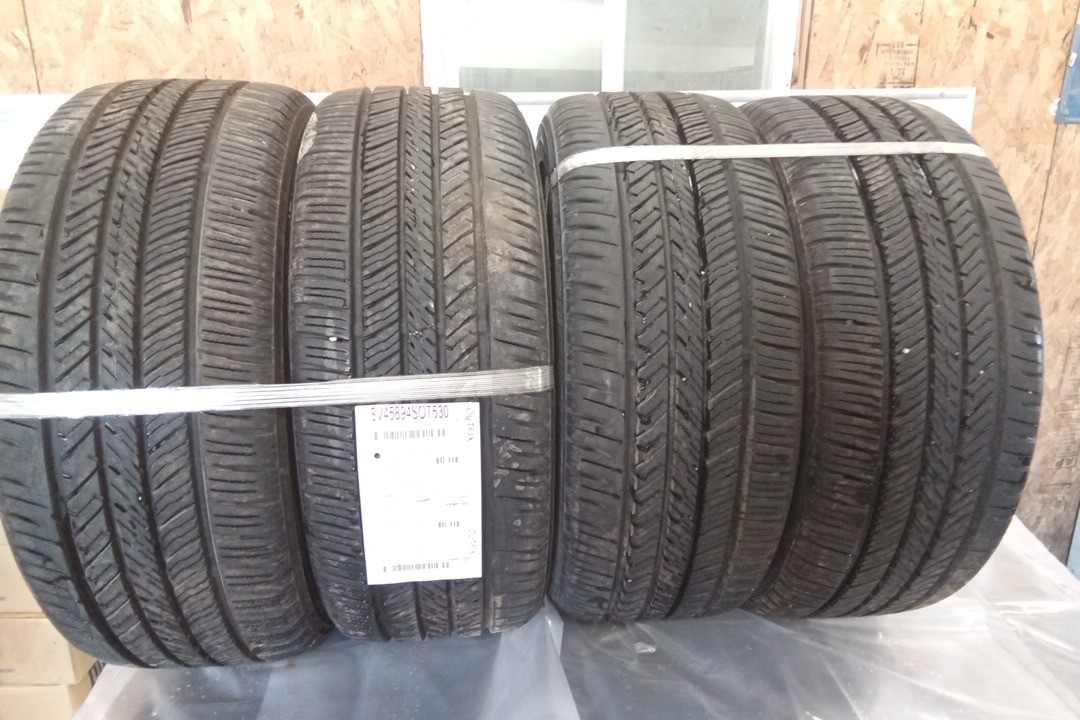 Set of 4 Used 235/45R18 YOKOHAMA YK-GTX ALL SEASON Tires w/ 11/32 Tread