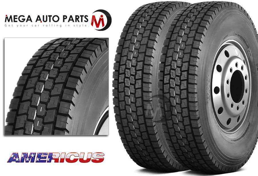 2 Americus OS3000 285/75R24.5 144/141L G/14 Commercial Open-Shoulder Drive Tires
