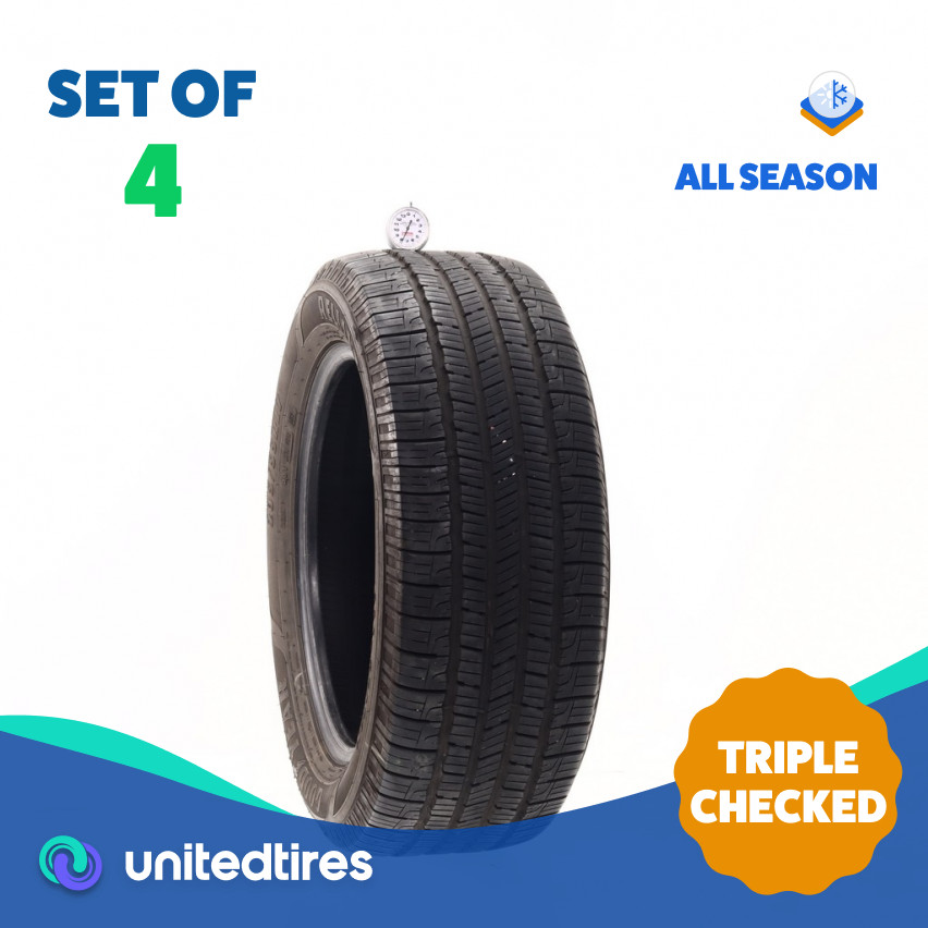 Set of (4) Used 235/55R17 Goodyear Reliant All-season 99H – 7.5-9.5/32