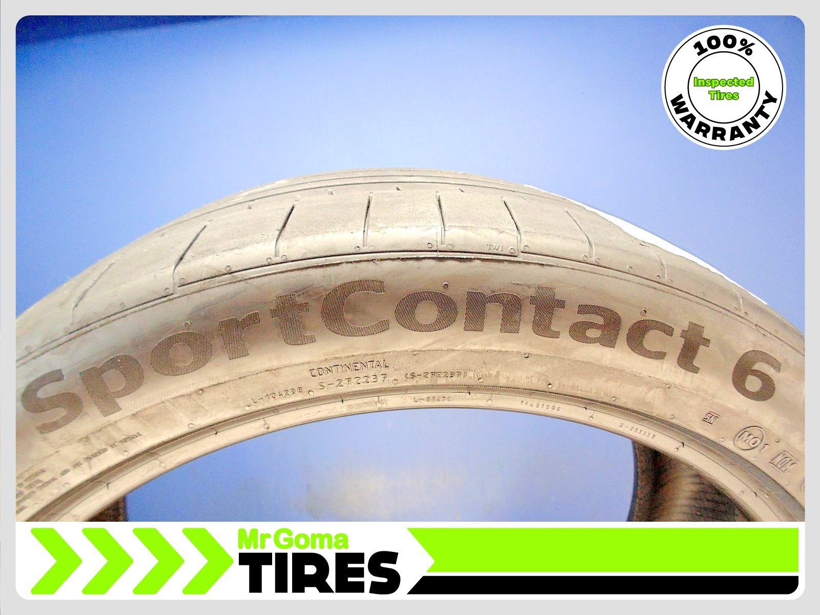 2 CONTINENTAL SPORTCONTACT 6 MO1 XL 285/40ZR22 USED TIRES 7.0/32 TREAD 2854022