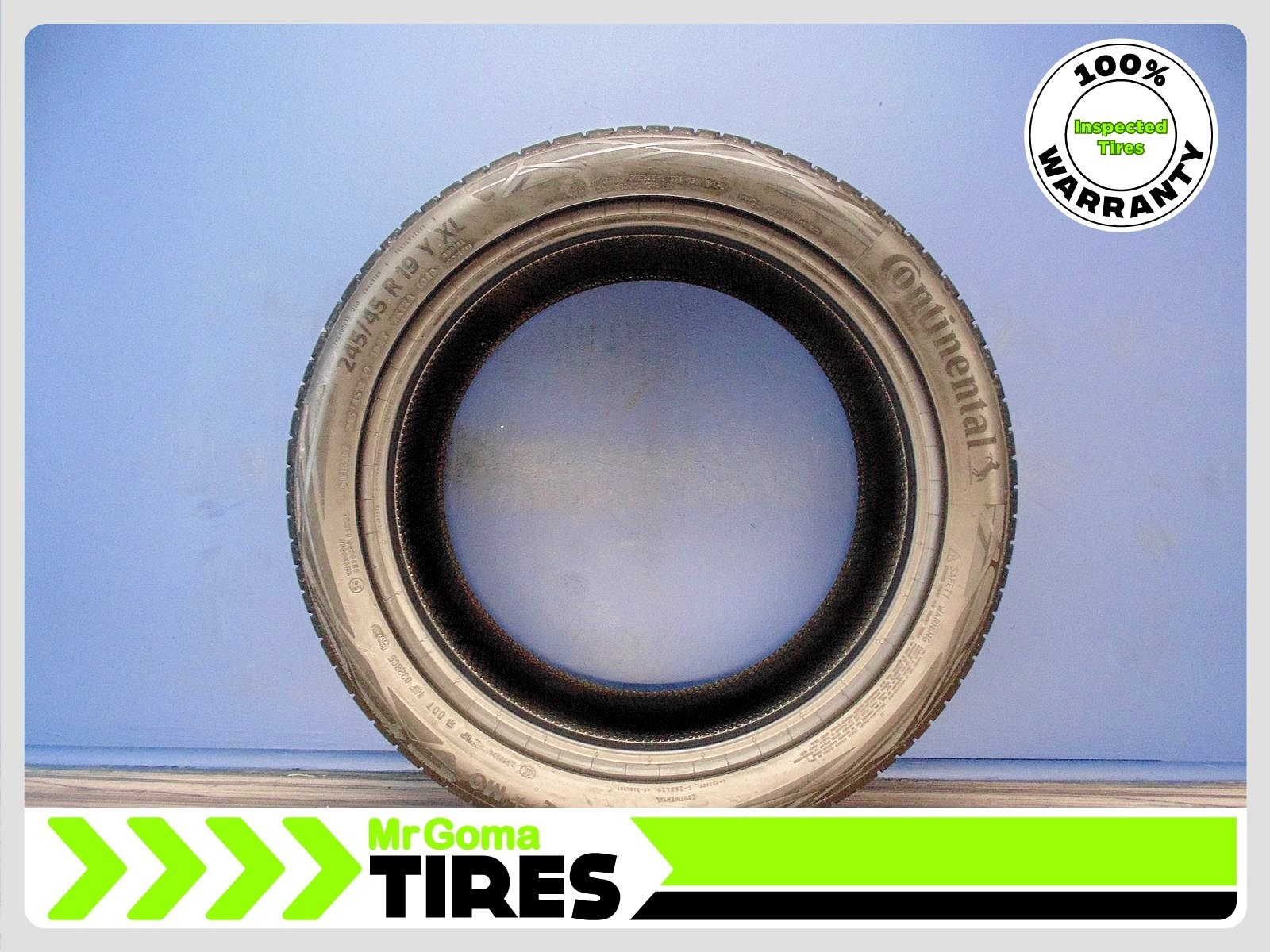 1 CONTINENTAL ECOCONTACT 6Q MO XL 245/45R19 USED TIRE 7.6/32 TREAD 102Y 2454519