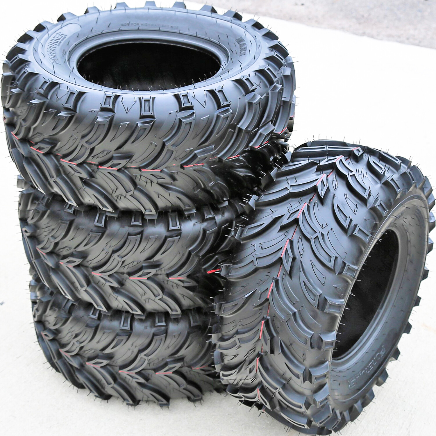 4 Forerunner Mars B 25×10.00-12 25×10-12 50F 6 Ply MT M/T Mud ATV UTV Tires