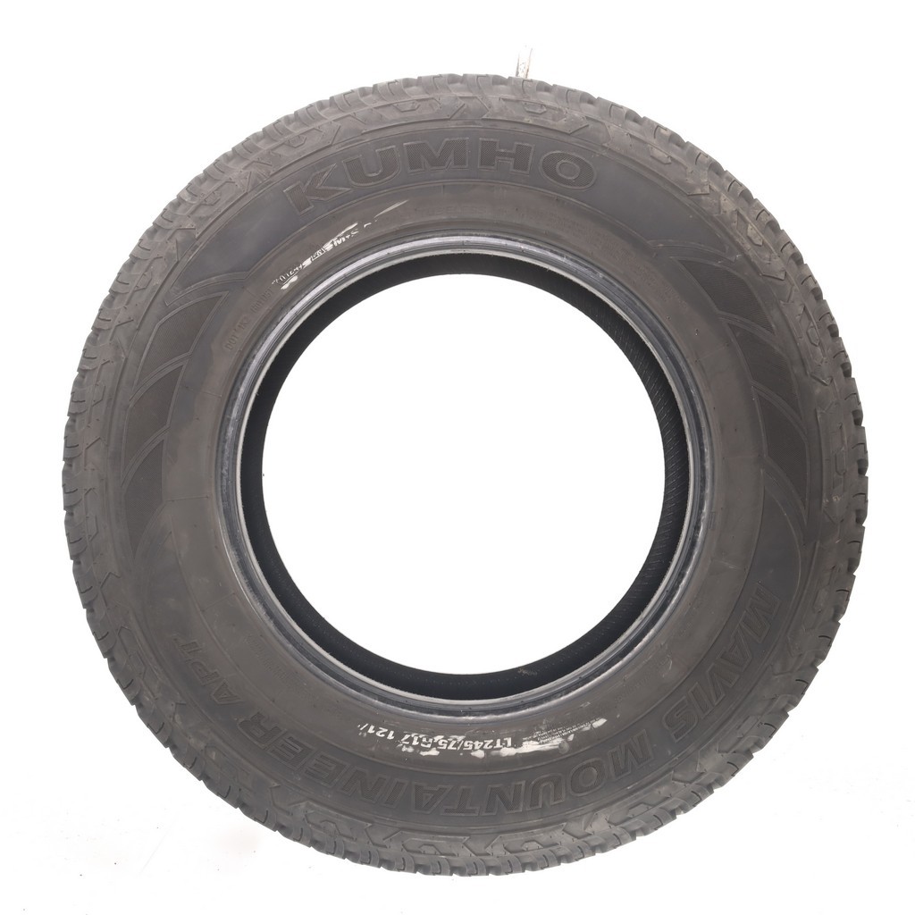 Set of (4) Used LT 245/75R17 Kumho Mavis Mountaineer APT 121/118R – 9.5-11.5/32