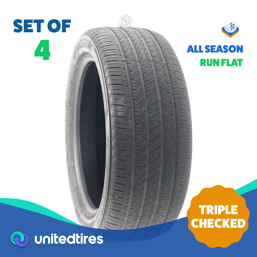 Set of (4) Used 285/45R21 Bridgestone Alenza Sport A/S RFT 113H – 5-7/32