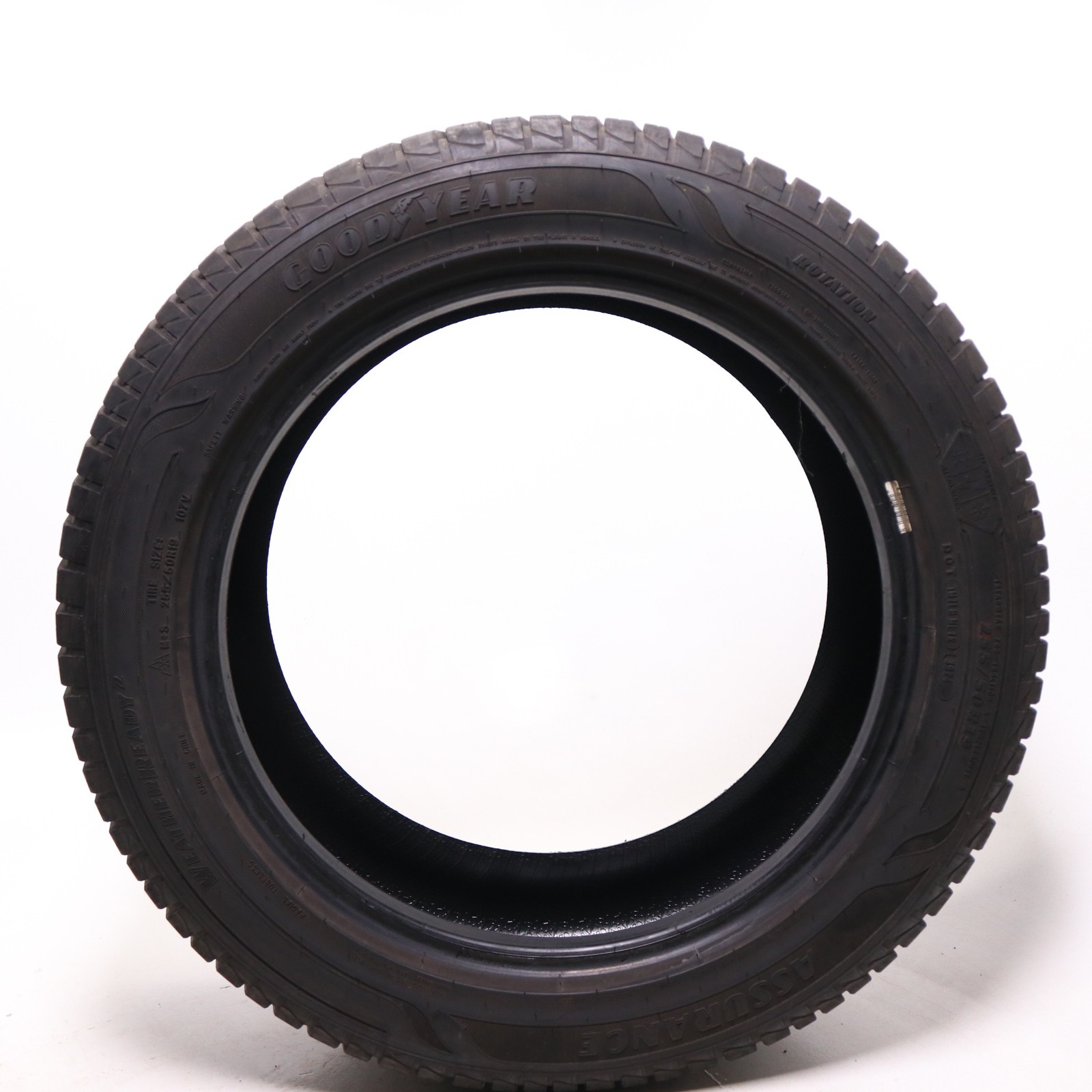 Set of 2 Used 255/50R19 Goodyear Assurance WeatherReady 2 – 107V – 9.5-10.5/32