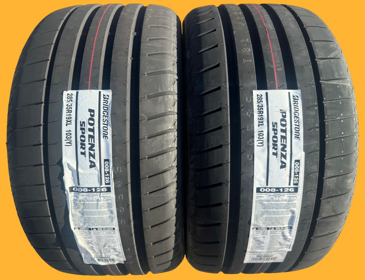 Set of TWO BRAND NEW 285/35ZR19 (103Y) Bridgestone Potenza Sport Tires 2853519