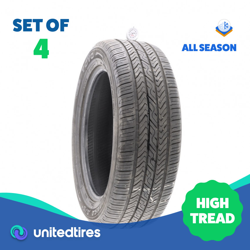 Set of (4) Used 235/55R19 Toyo Extensa A/S II 101H – 9.5-11/32