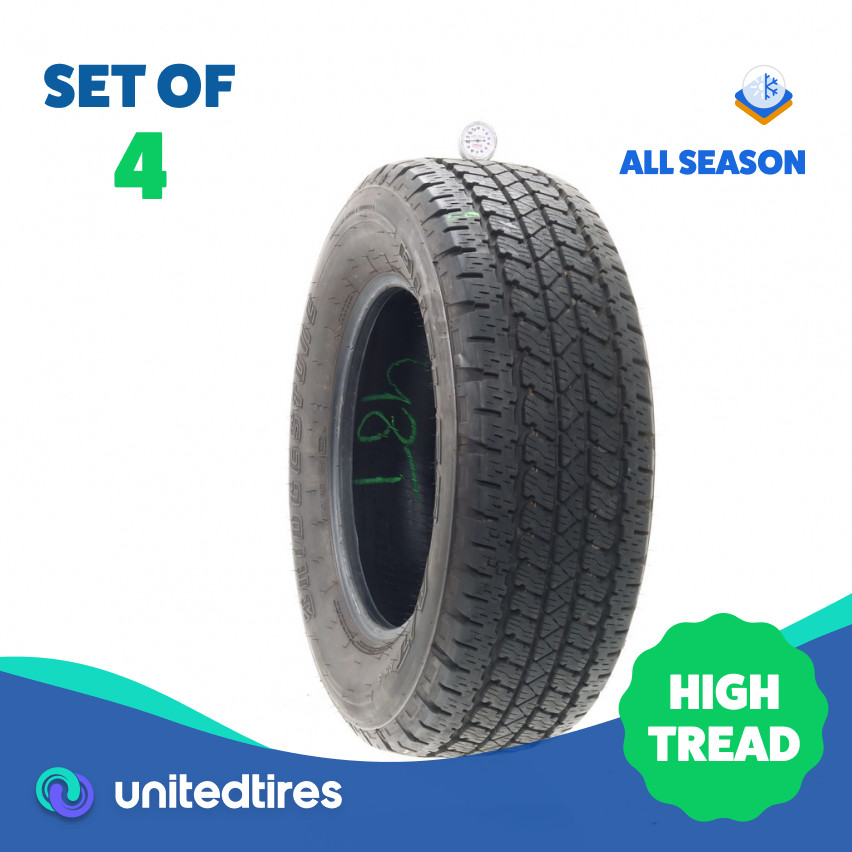 Set of (4) Used 255/65R17 Bridgestone Dueler A/T RH-S 110T – 10-12/32