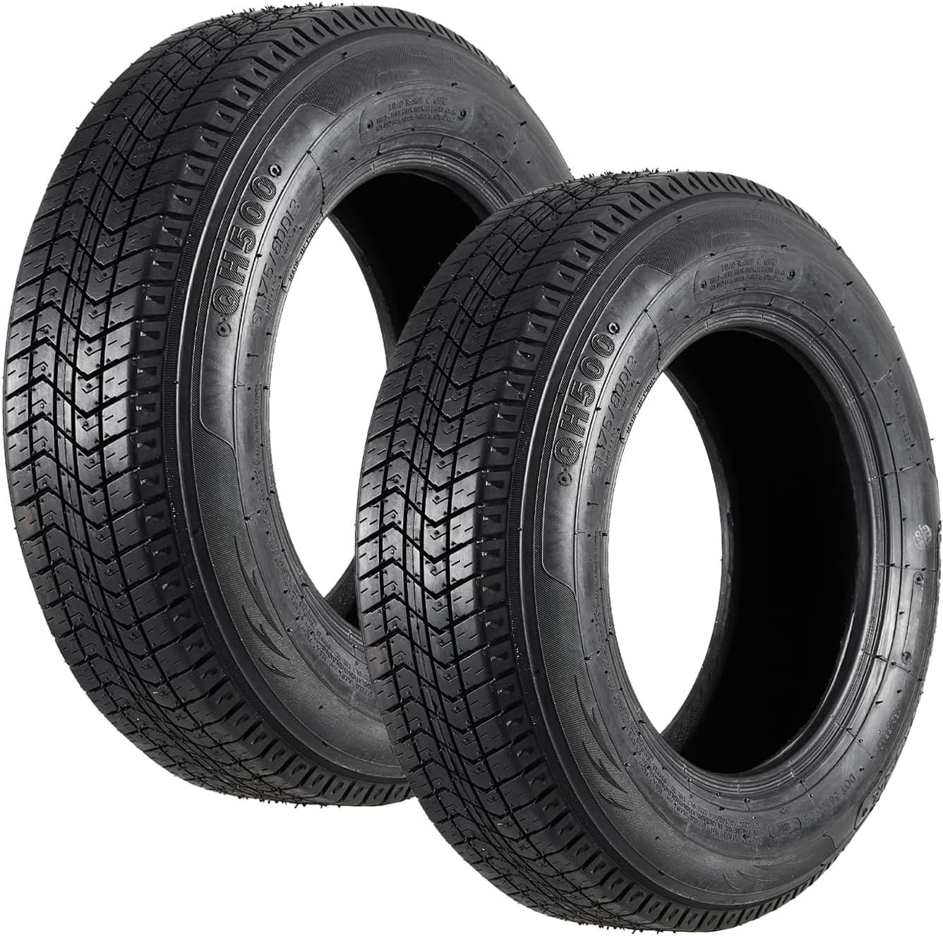 Set 2 ST205/75D14 Trailer Tires 6Ply Load Range C Heavy Duty 205 75 14 Tubeless