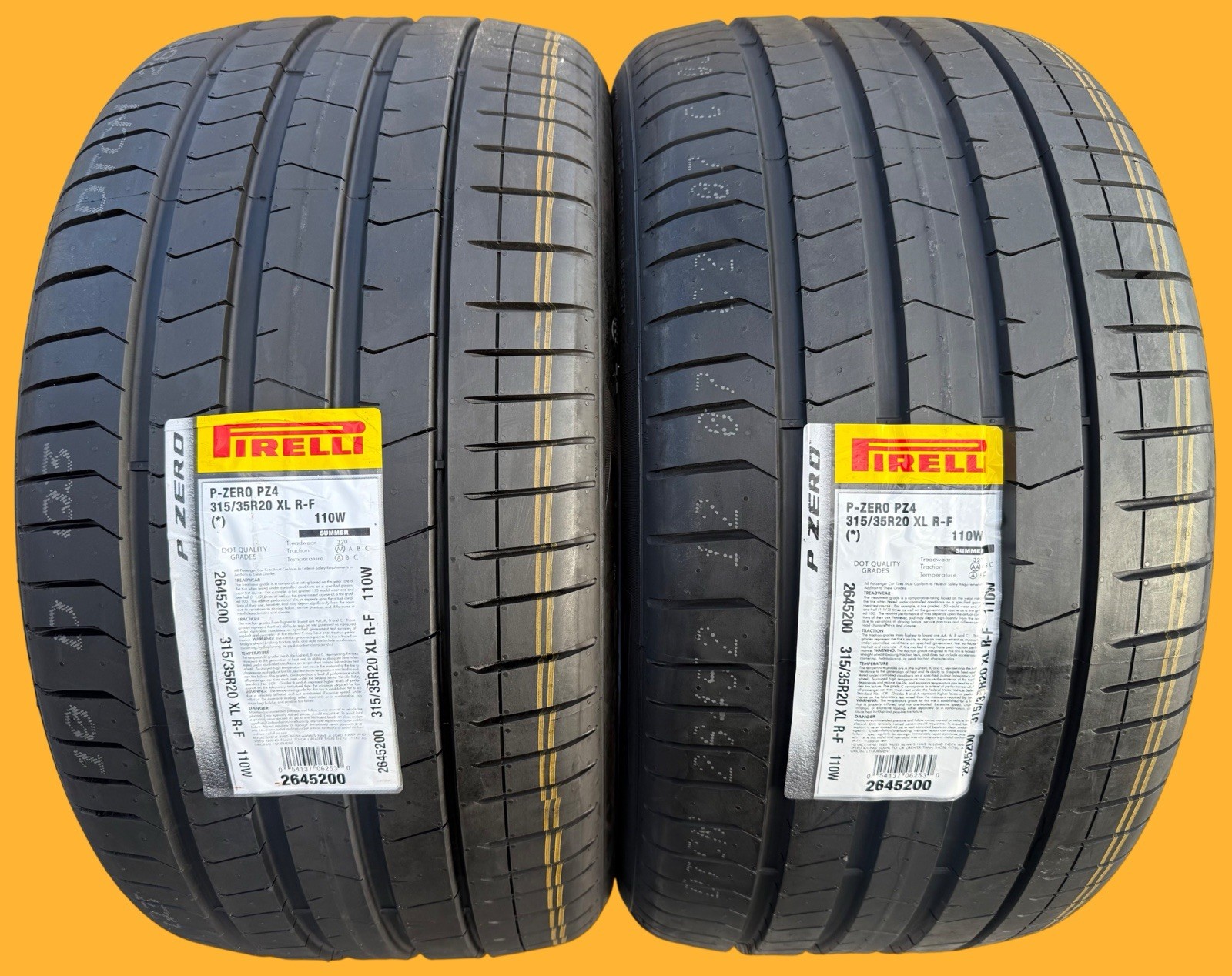 Set of TWO BRAND NEW 315/35R20 110W Pirelli P Zero PZ4 Run Flat RF RFT BMW Tires