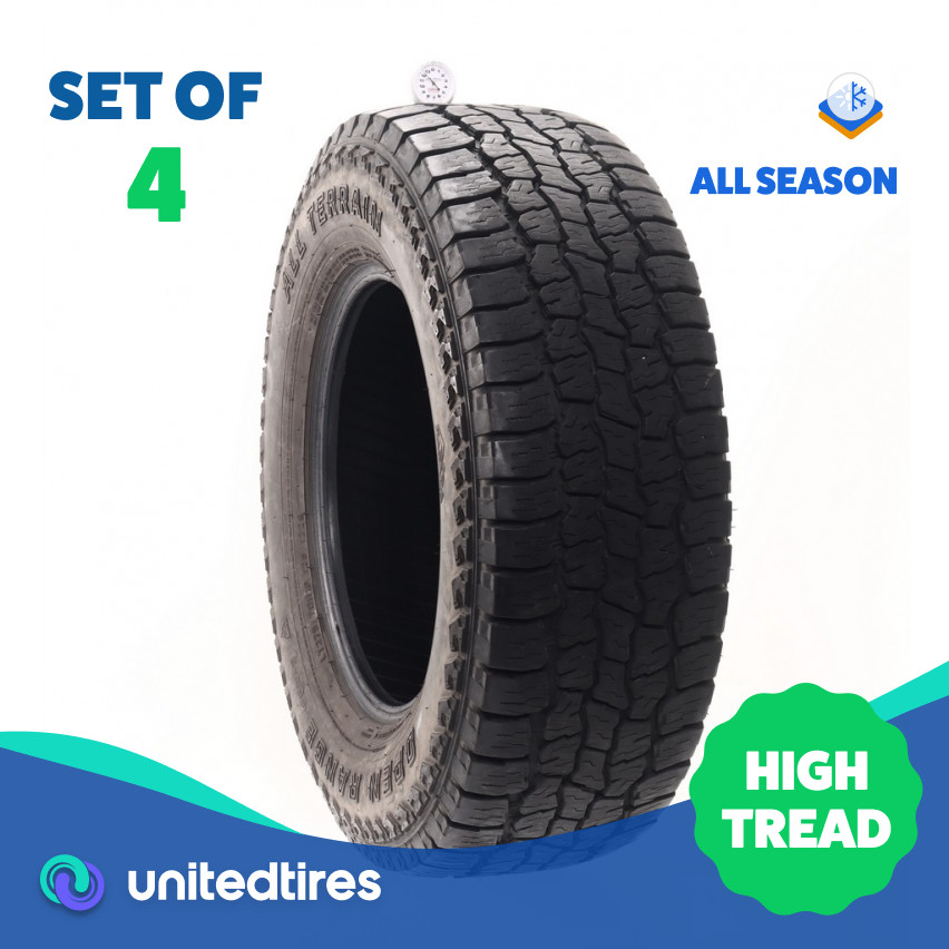 Set of (4) Used LT 275/70R18 Mazama Open Range A/T SQM-3 125/122S – 12-13.5/32
