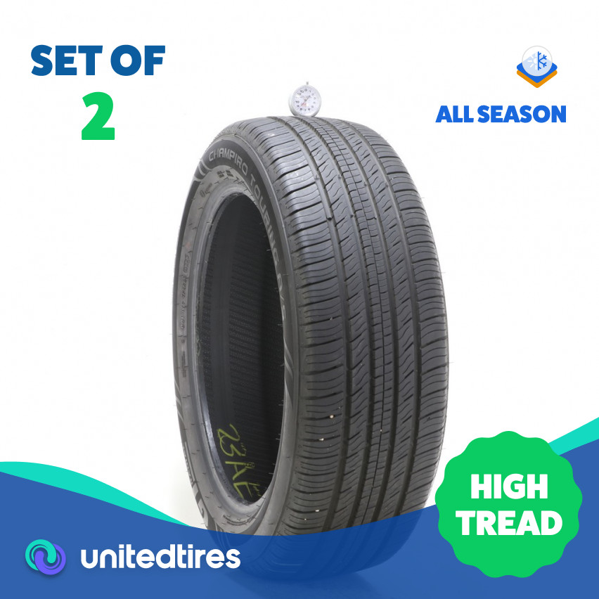 Set of (2) Used 225/55R19 GT Radial Champiro Touring AS 99V – 8.5/32