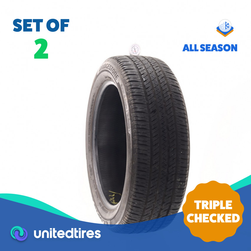 Set of (2) Used 225/55R19 Bridgestone Ecopia H/L 422 Plus 99H – 6/32 (10I1T)