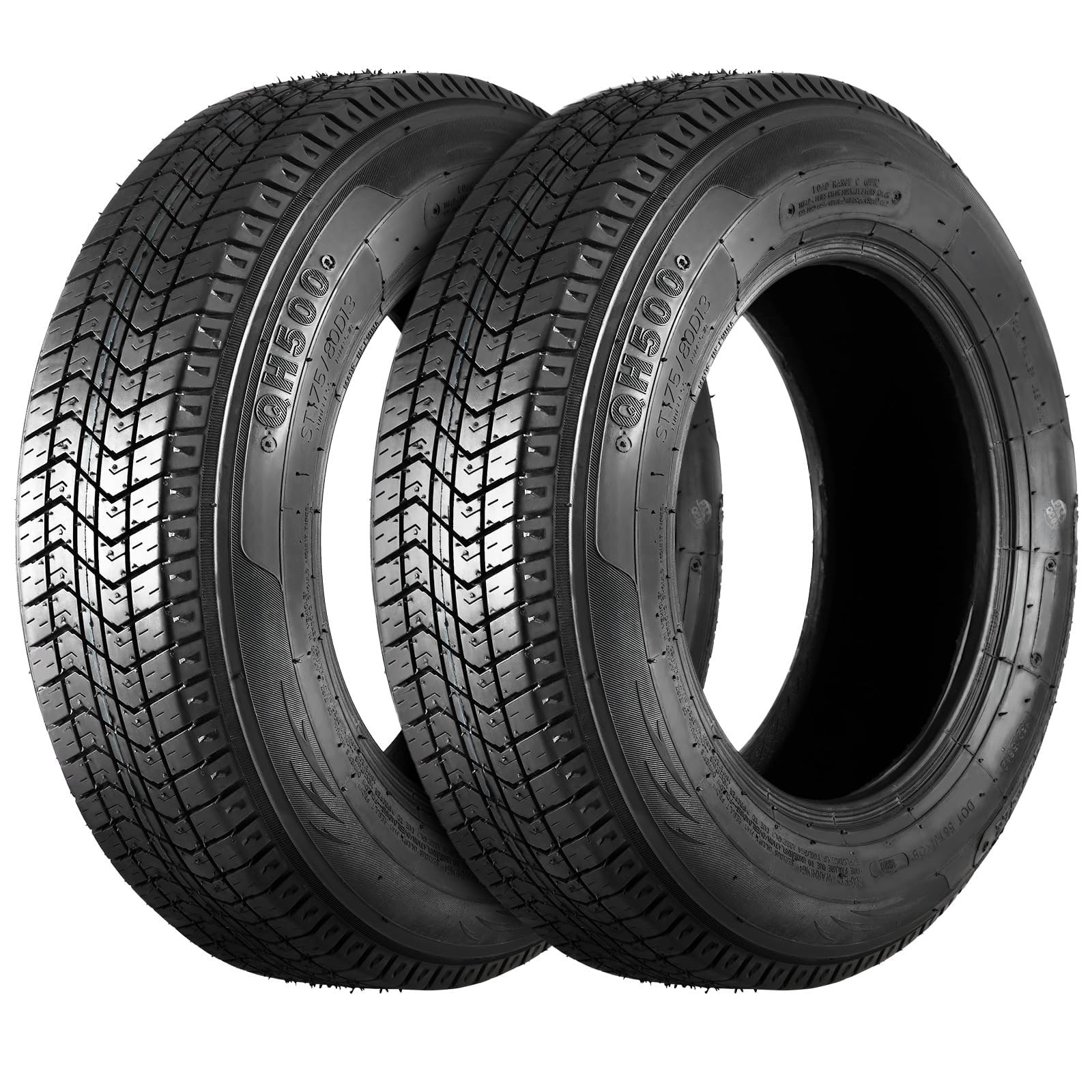 Set of 4 Tires ST 205/75D14 205 75 14 Trailer Tires 6 Ply Load Range C Trailer