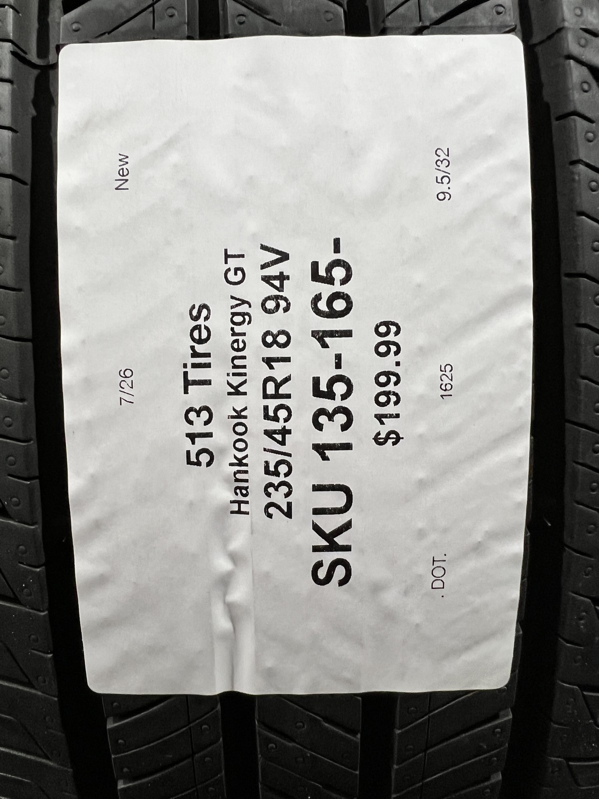 1 New Tire Hankook Kinergy GT 235/45R18 94V DOT.1625 9.5/32