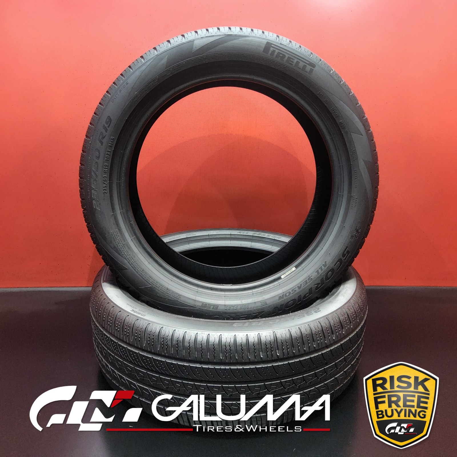 2 Tires LikeNEW Pirelli Scorpion Zero A/S (ELECT) RFT 235/50R19 No Repairs 96068