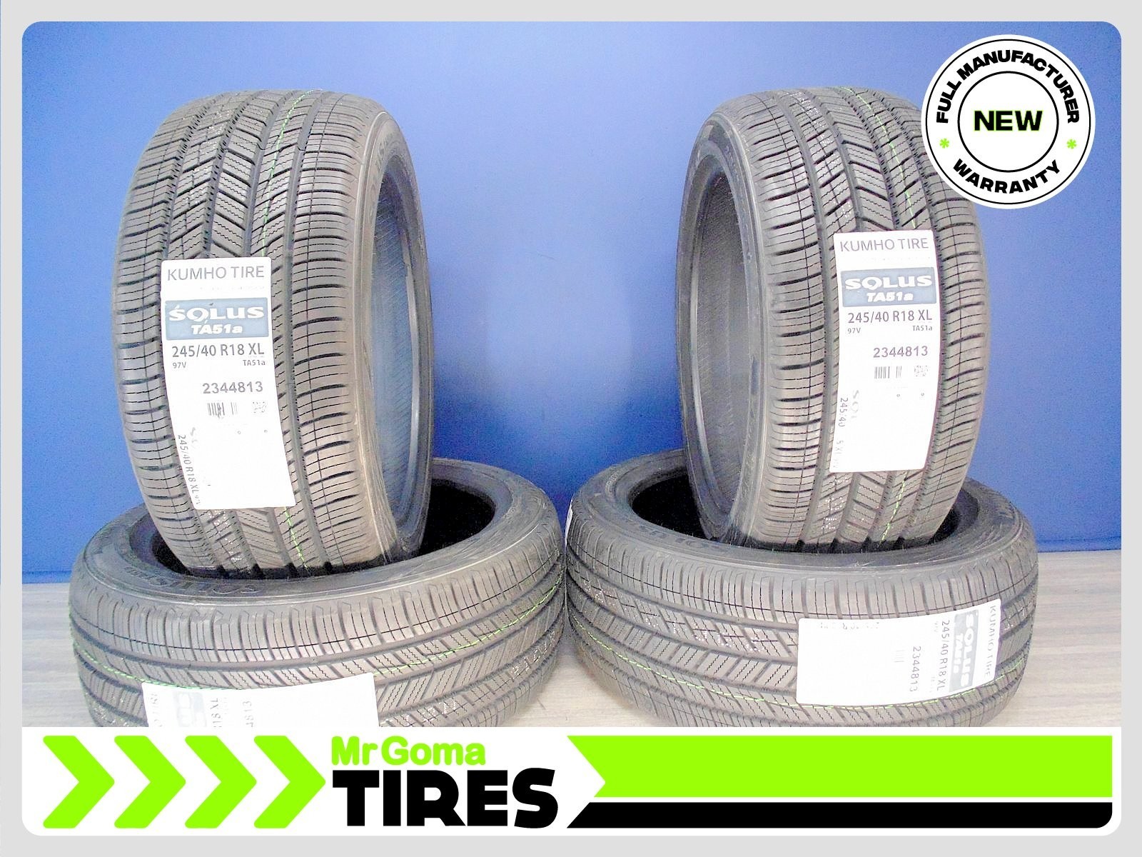 SET OF 4 BRAND NEW KUMHO SOLUS TA51A XL 245/40R18 TIRES 97V 2454018