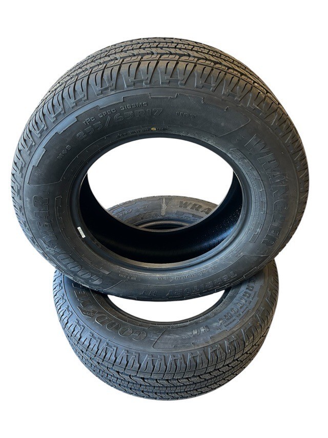 255/65R17 Goodyear Wrangler Territory HT 110T Tires SET of 2 New OEM Take-Off