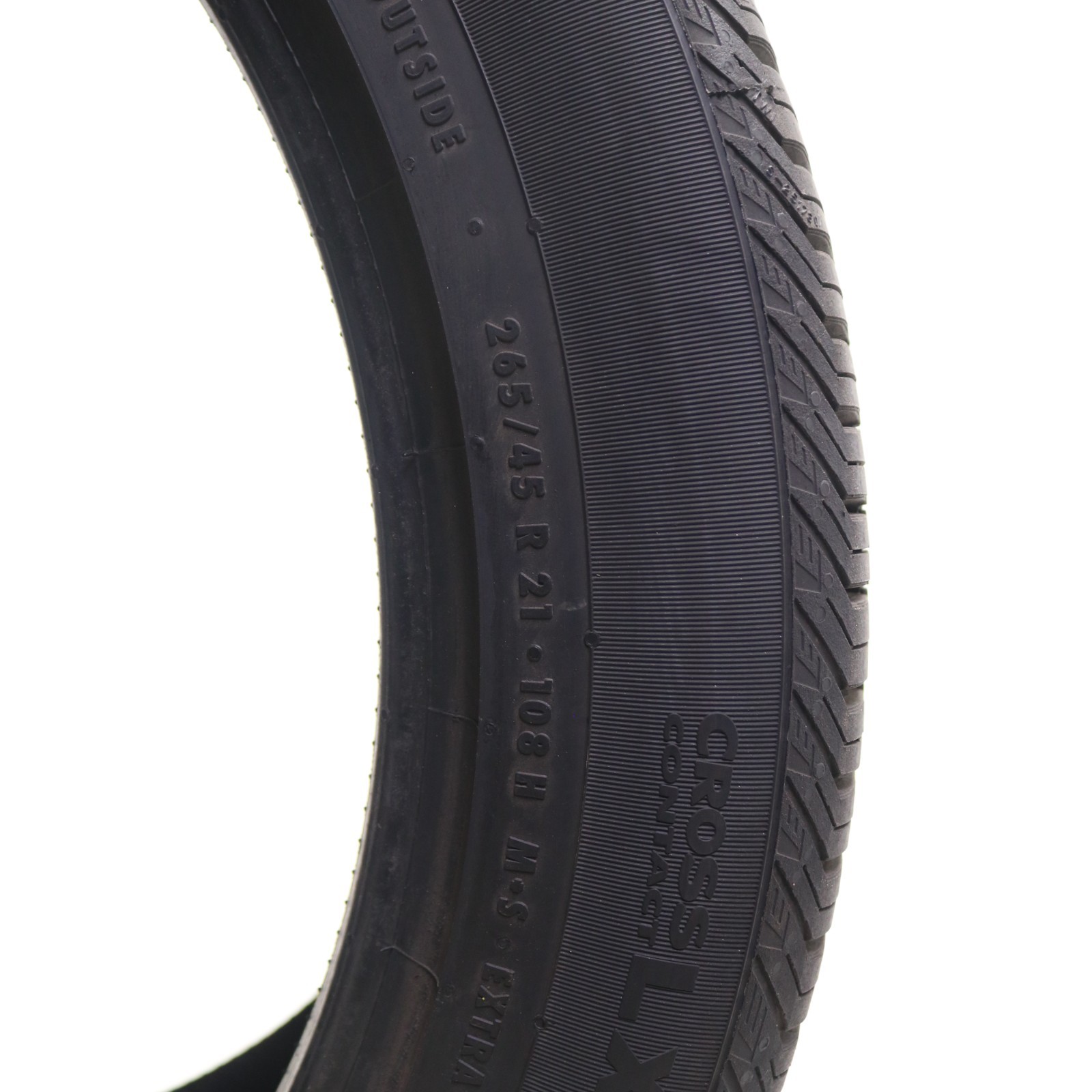 Set of 2 Used 265/45R21 Continental CrossContact LX Sport AO – 108H – 8.5-9/32