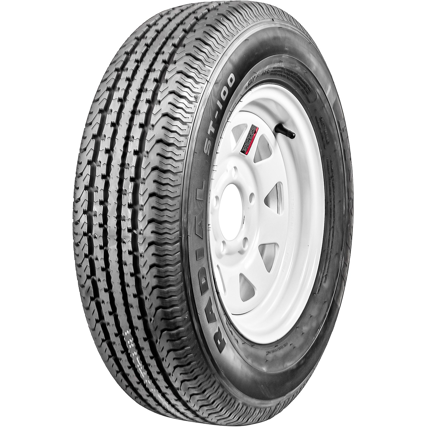 2 Assemblies Hi-Run ST100 ST 225/75R15 E Ply Trailer 15×6 6 x 5.5 White 8 Spoke