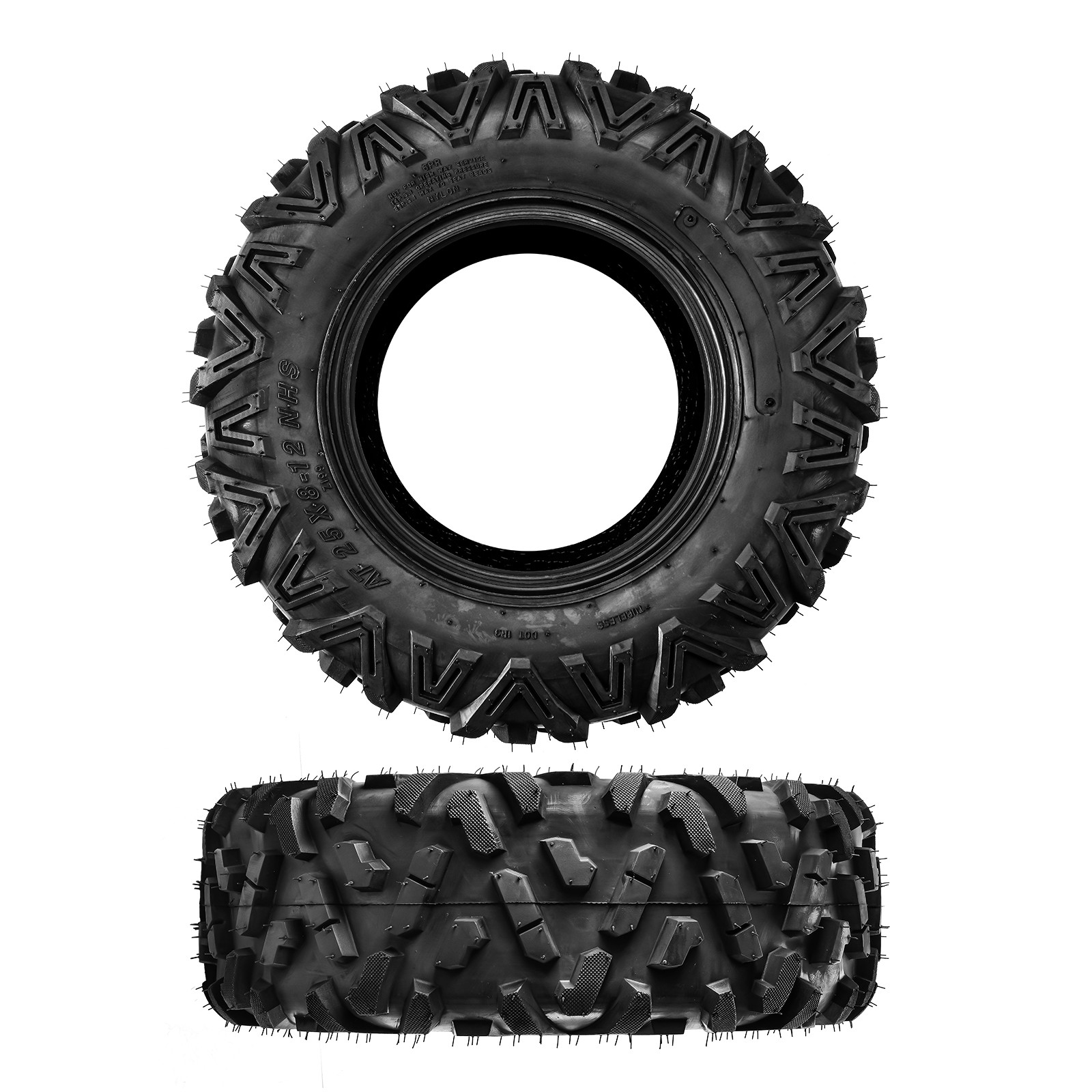 25×8-12 25-8-12 25x8x12 25×8.00-12 6Ply All Terrain Tire Z-199-1 Rubber 2Pcs New