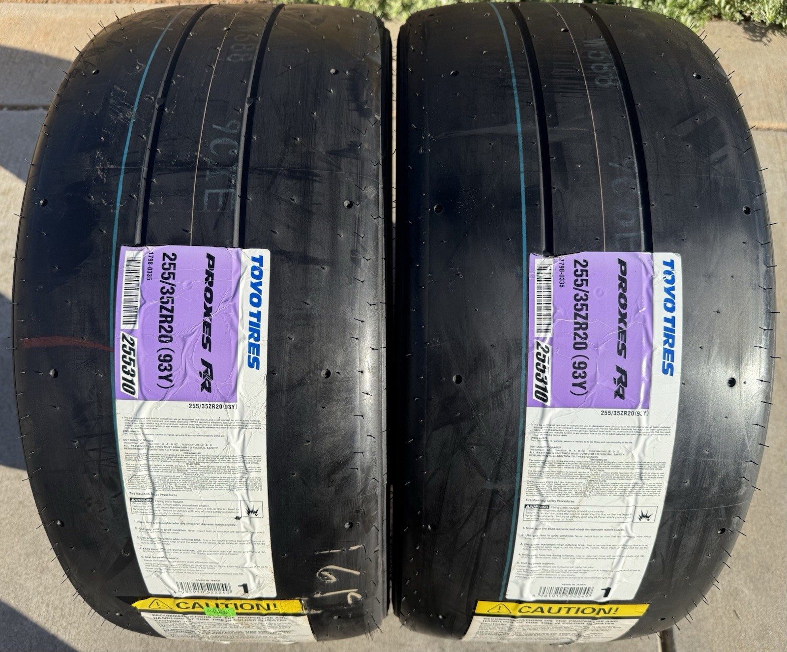 TWO BRAND NEW 255/35ZR20 (93Y) Toyo Proxes RR Track & Competition Tires 2853020