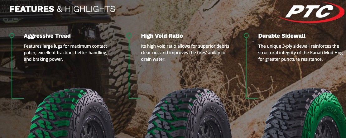 2 NEW 33×12.50R20 Kanati Mud Hog M/T Mud Tires MT 33 12.50 20 R20 10 ply 33 1250