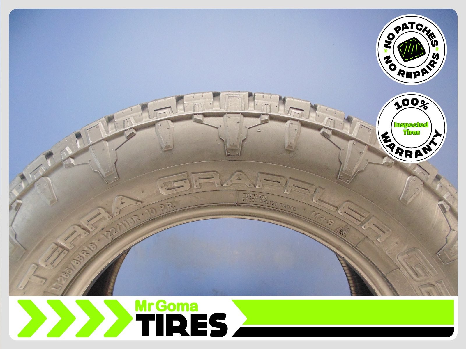 1 NITTO TERRA GRAPPLER G2 A/T LT265/65R18 USED TIRE 10/32 TREAD NO PATCH 2656518