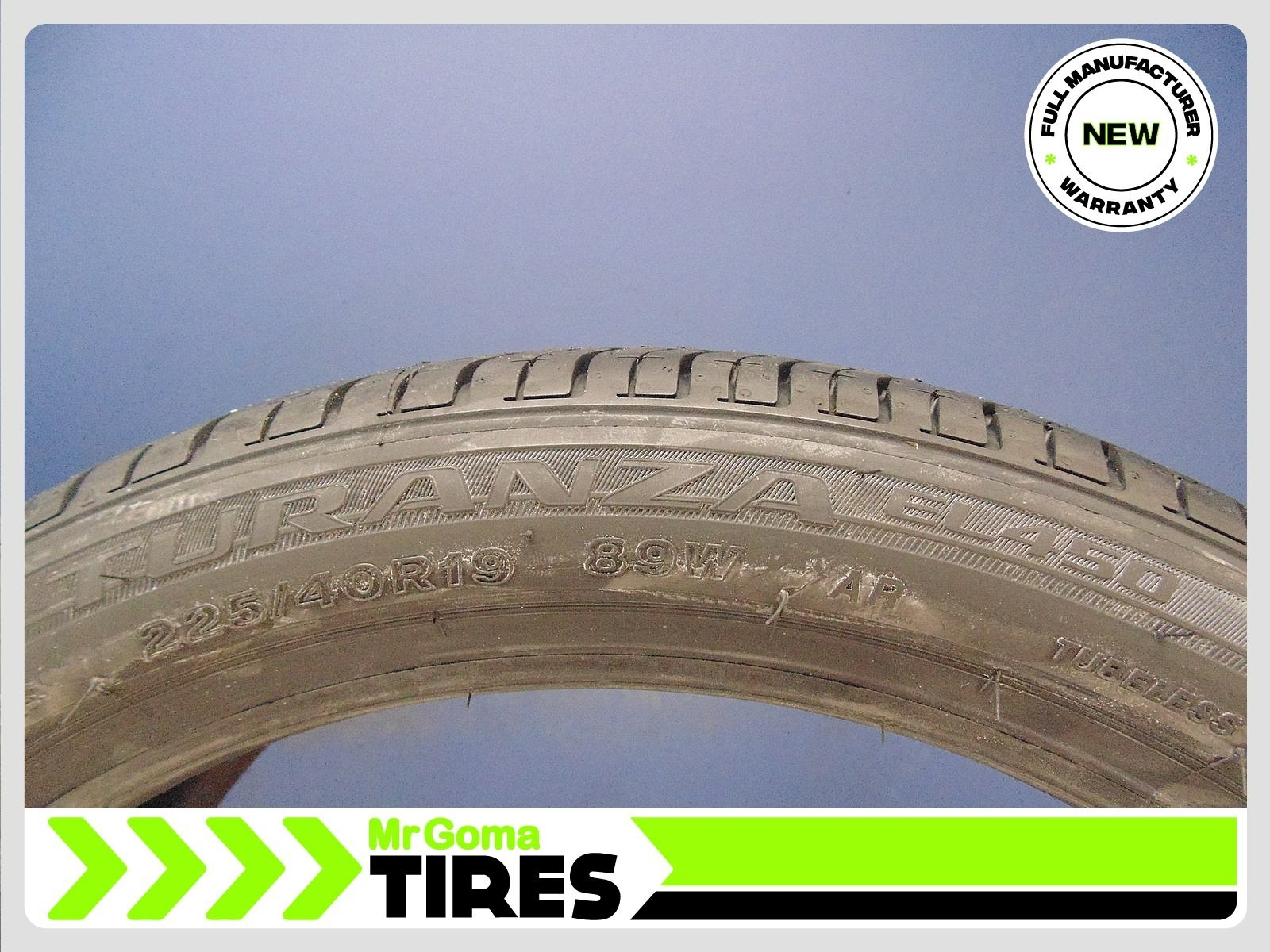 4 BRAND NEW 225/40R19 BRIDGESTONE TURANZA EL450 AR RSC RFT TIRE 89W Run flat