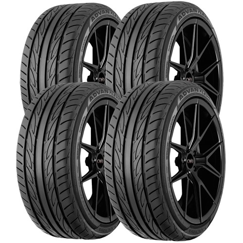 (QTY 4) 205/50R15 Yokohama Advan Fleva V701 86V SL Black Wall Tires