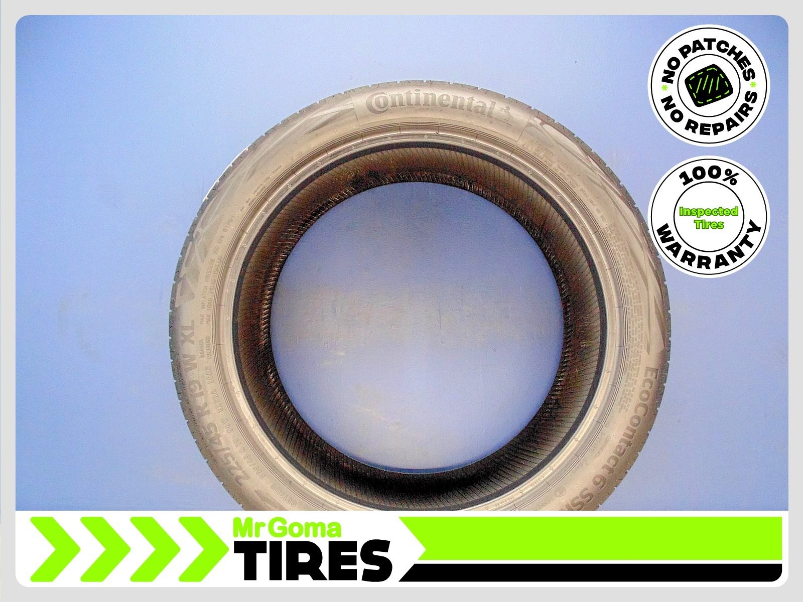 1 CONTINENTAL ECOCONTACT 6 SSR RFT XL 225/45R19 USED TIRE 7.3/32 TREAD 96W