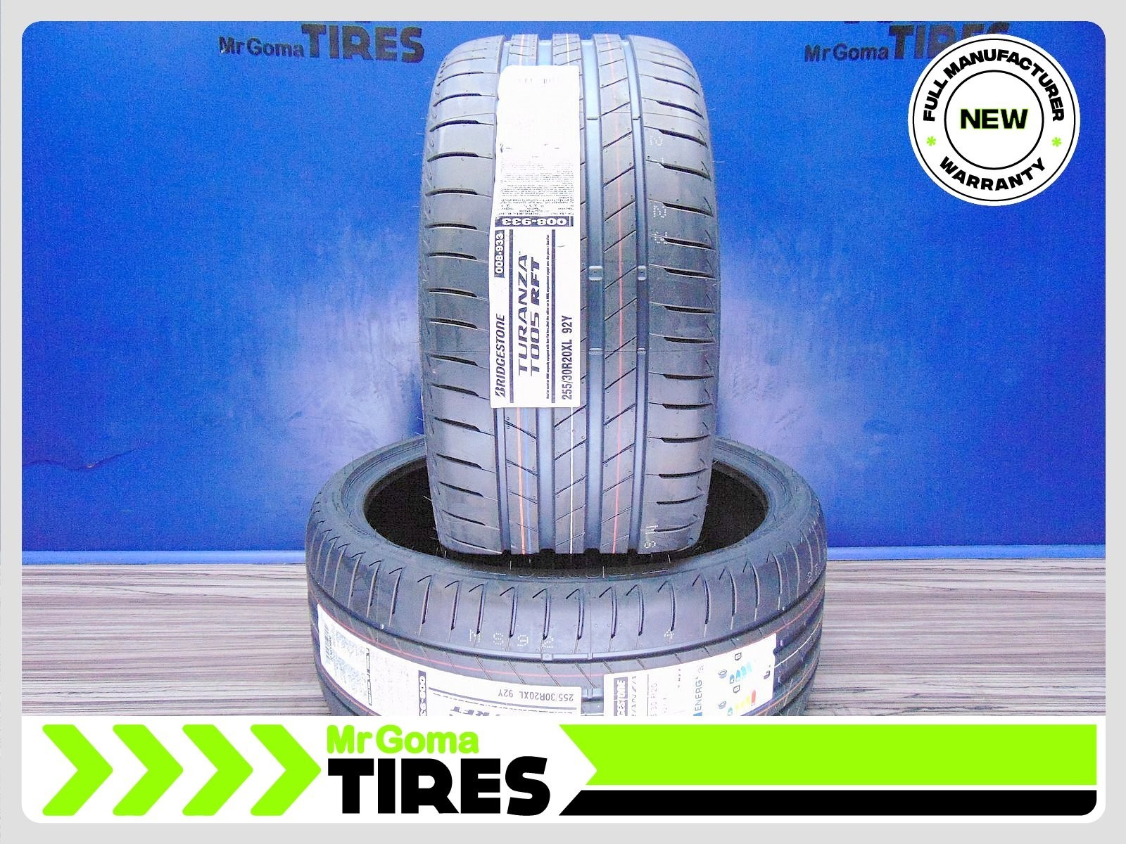 2 BRAND NEW 255/30R20 BRIDGESTONE TURANZA T005 RFT XL TIRES Run flat 2553020