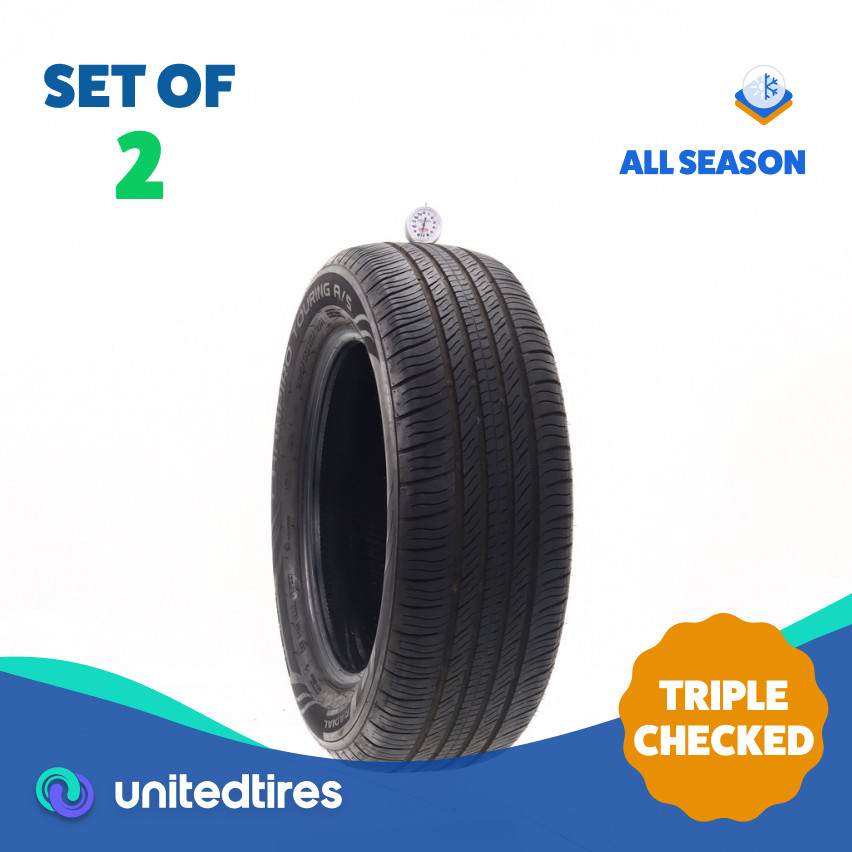 Set of (2) Used 225/60R17 GT Radial Champiro Touring AS 99H – 7.5/32