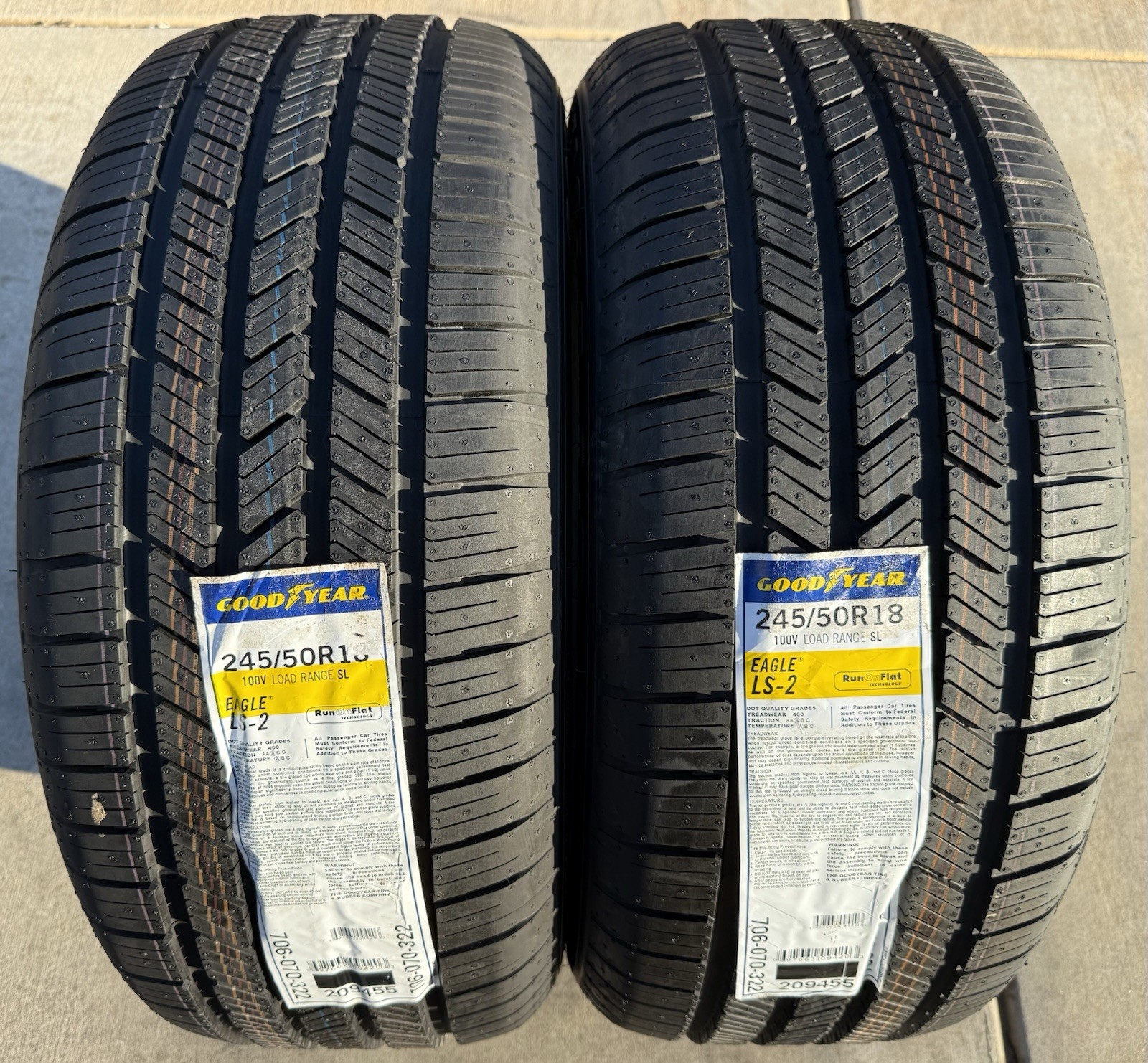 FOUR BRAND NEW 245/50R18 Goodyear Eagle LS2 All Season ★ BMW Run Flat ROF Tires