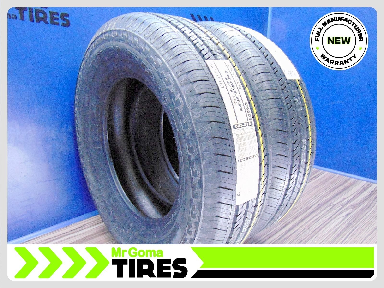 2 BRAND NEW 265/70R18 BRIDGESTONE DUELER H/T 685 TIRES 116T 2657018