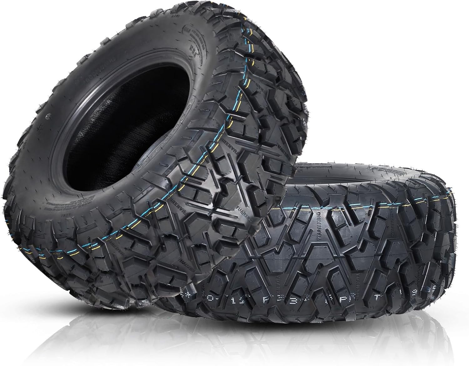 25×10-12 ATV UTV Tires, 25x10x12 All-Terrain ATV Tires, 6PR Tubeless, Set of 2
