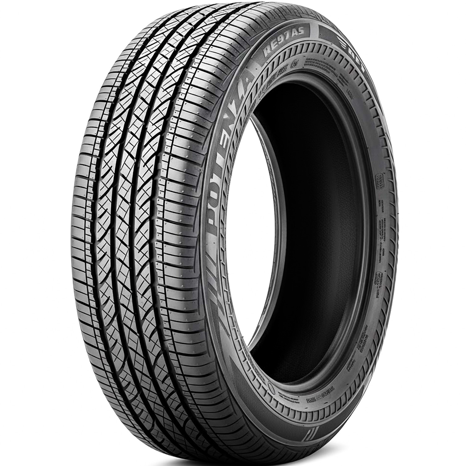 4 Tires Bridgestone Potenza RE97AS RFT 225/55R17 95V Performance A/S