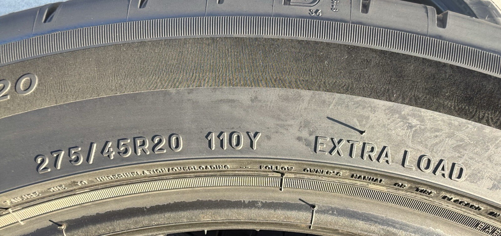 Set of FOUR BRAND NEW 275/45R20 Michelin Pilot Sport EV Noise Canceling Tires