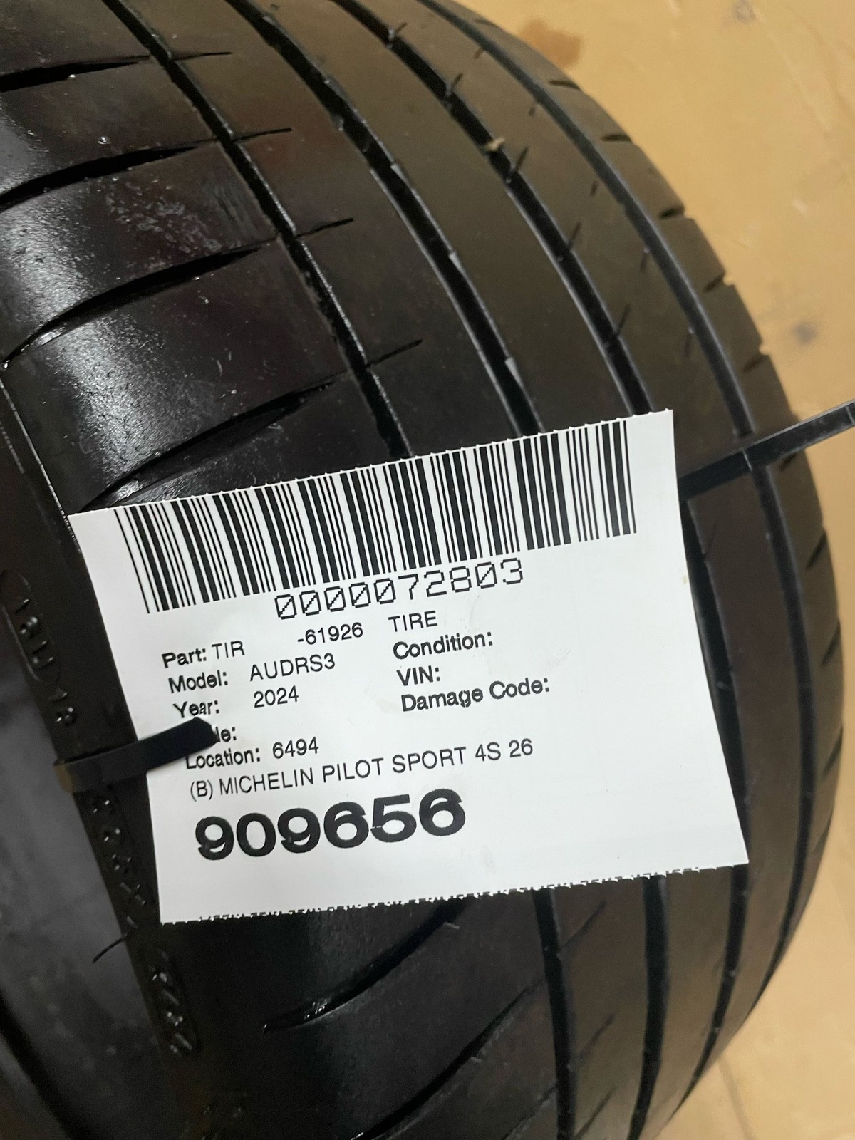 Michelin Pilot Sport 4S 265/30ZR19 93Y Extra Load DOT 6424 Tire
