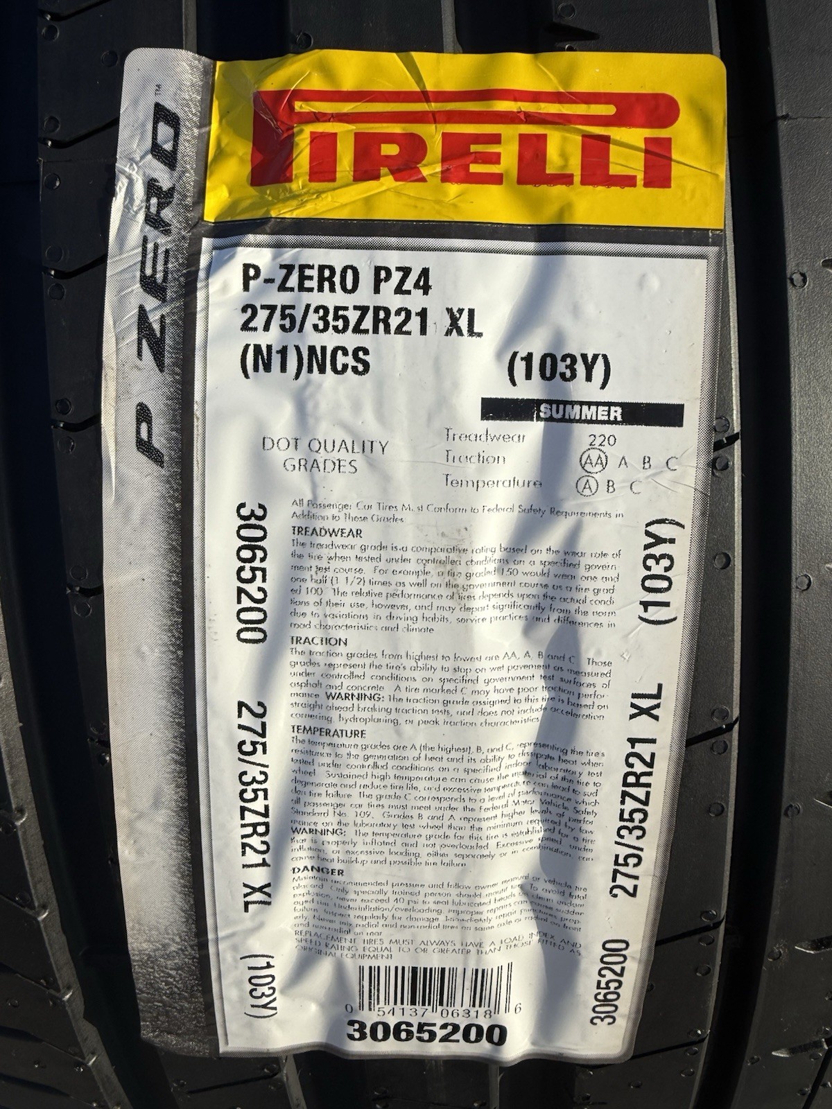 TWO BRAND NEW 275/35ZR21 (103Y) Pirelli P Zero PZ4 Sport N1 Porsche PNCS Tires