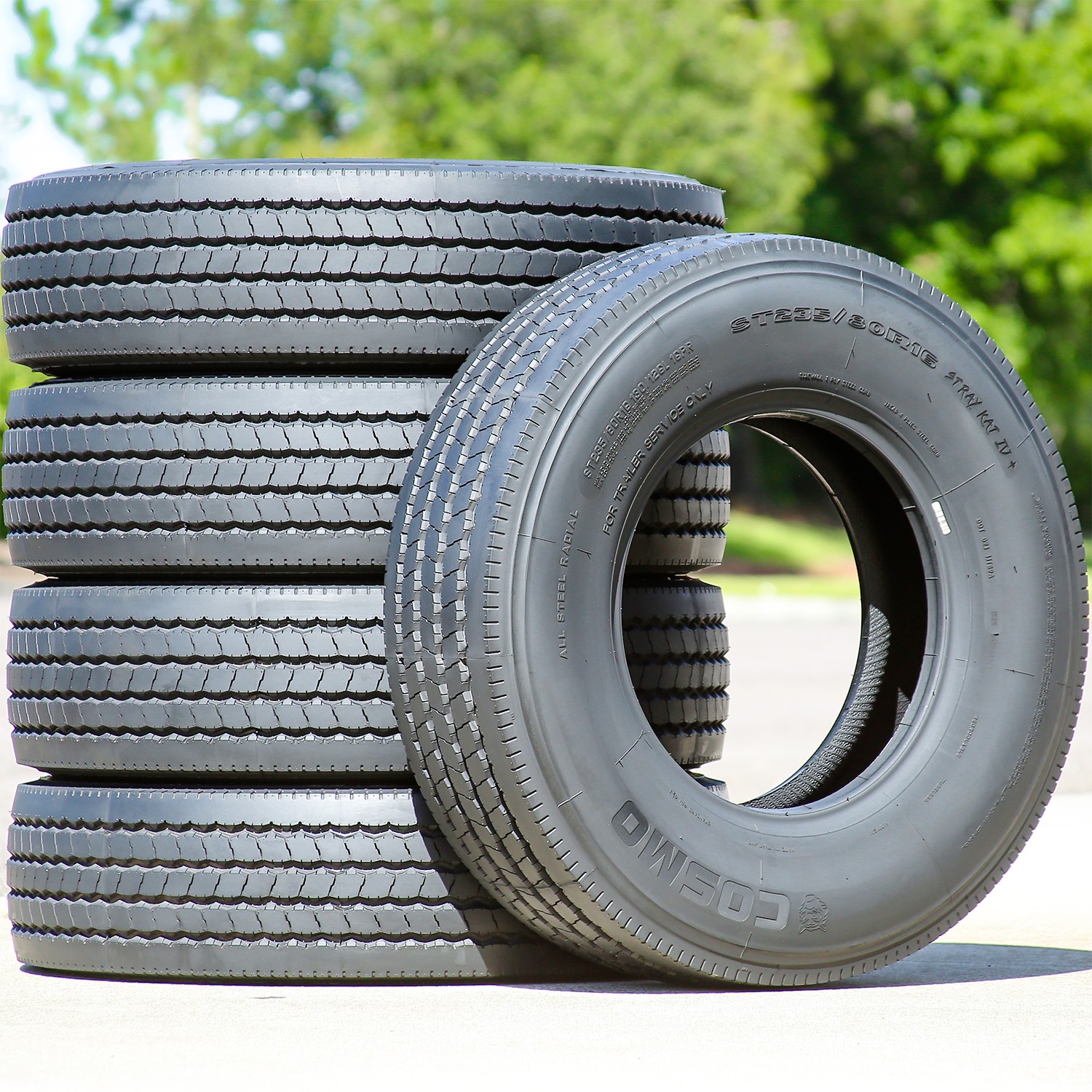 2 Tires Cosmo Stray Kat IV+ All Steel ST 235/80R16 Load H 16 Ply Trailer