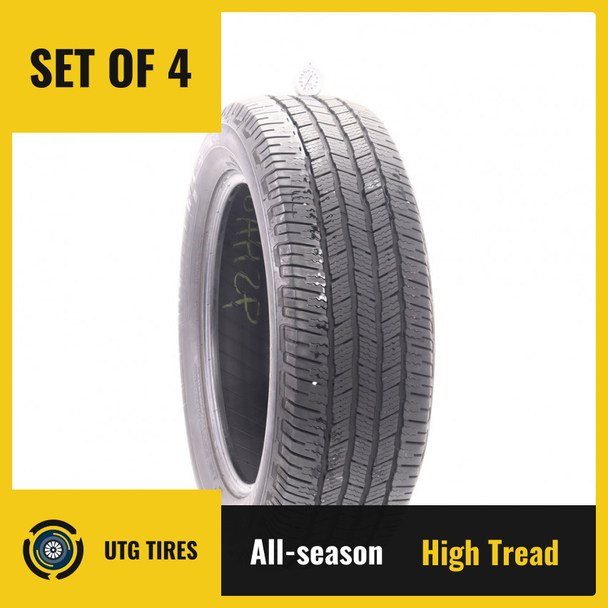 Set of (4) Used 245/60R20 Michelin Defender LTX M/S 2 111H – 8-10/32 (NHWW)