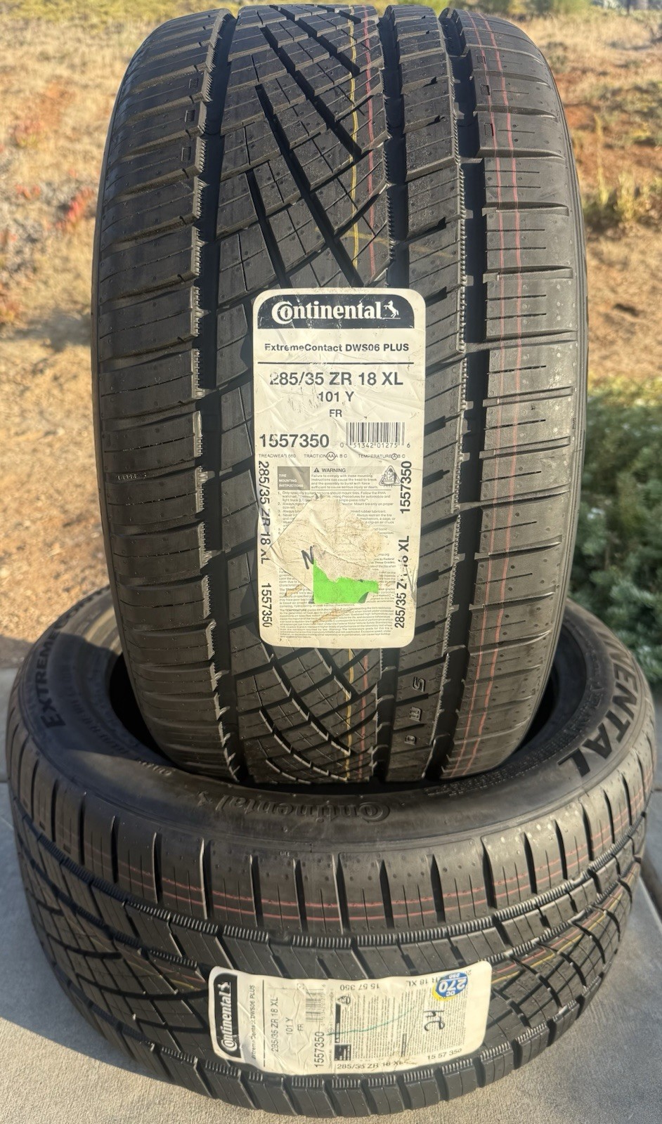 2 BRAND NEW 285/35ZR18 101Y Continental ExtremeContact DWS 06 Plus DWS06+ Tires